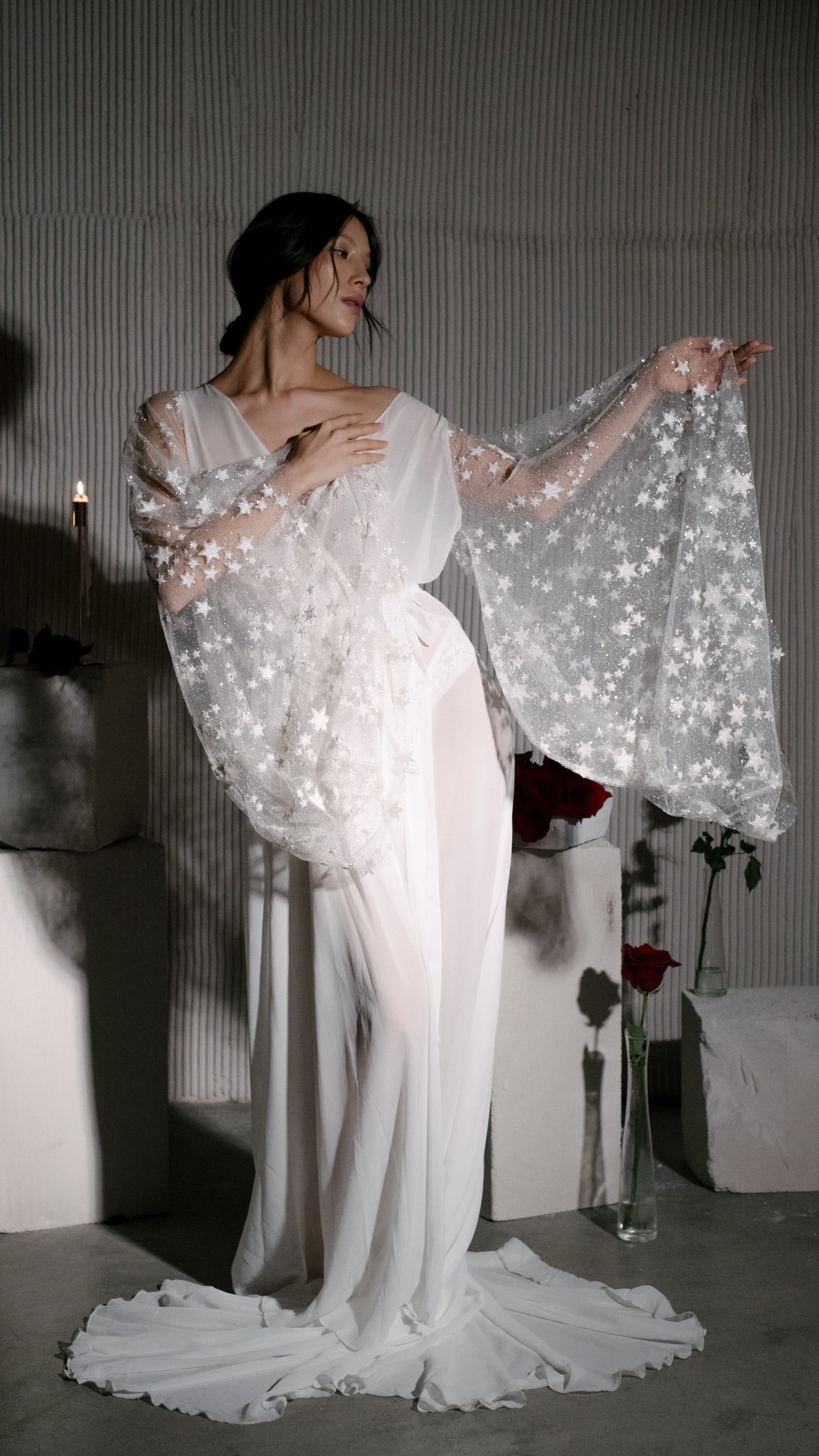 Bridal Robe, Celestial Kimono, Starry Wedding Robe – Perfect Getting Ready Robe for Brides | Bridal Gift