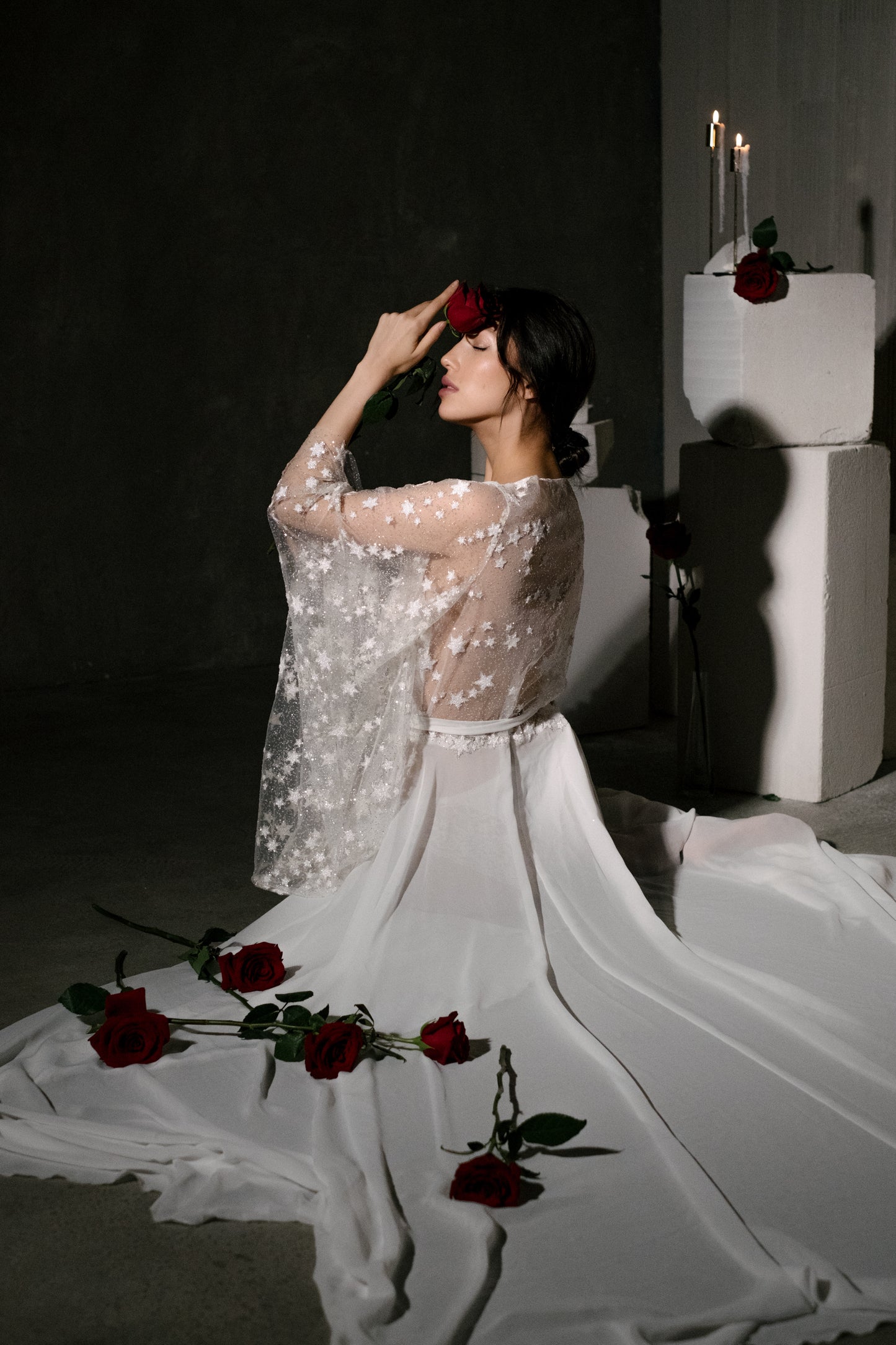 Bridal Robe, Celestial Kimono, Starry Wedding Robe – Perfect Getting Ready Robe for Brides | Bridal Gift