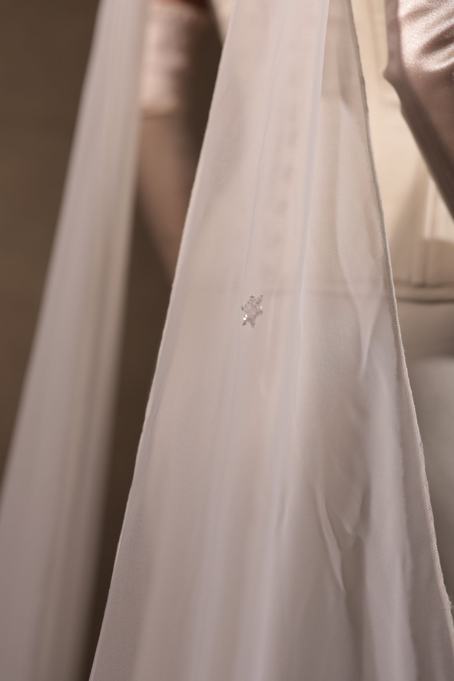 Bridal dropped waist Basque waist corset in ivory, vintage-style wedding dress by Boom Blush.