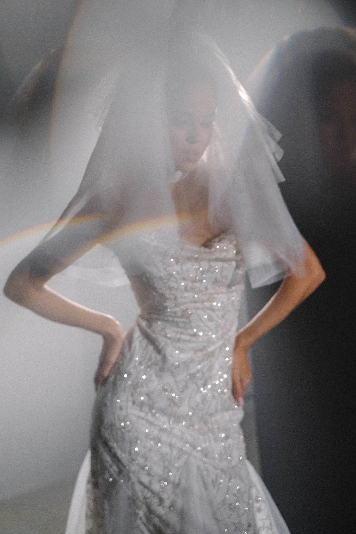 Ethereal Modern Elegant Fit and Flare Wedding Dress with Stars 2024