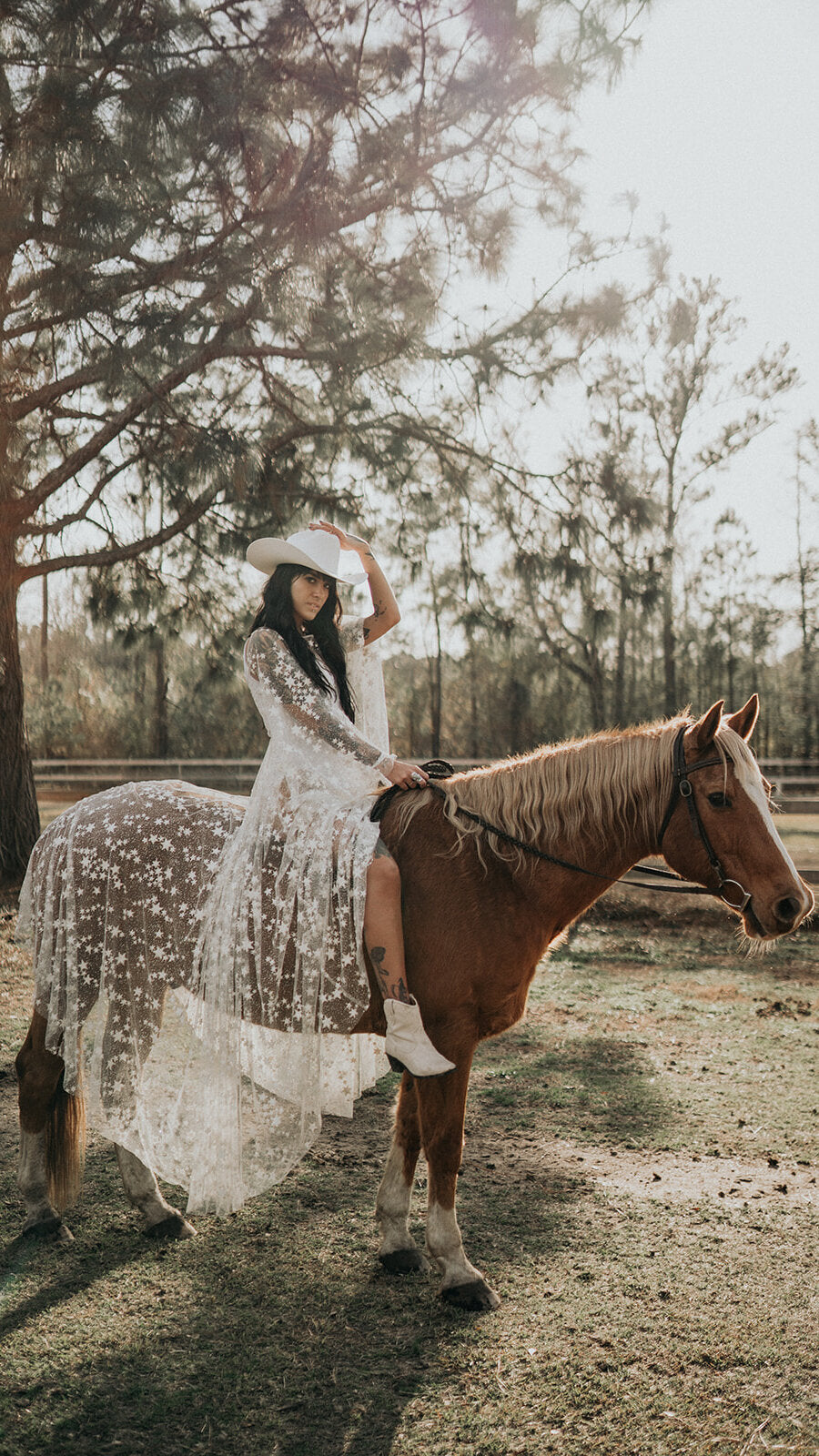 Fairytale Ethereal Dream Elegant Modern Long Sleeve Wedding Dress with Stars