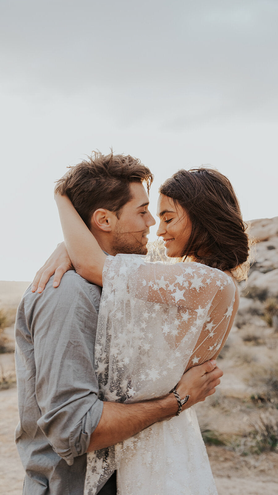 Fairytale Ethereal Dream Elegant Modern Long Sleeve Wedding Dress with Stars