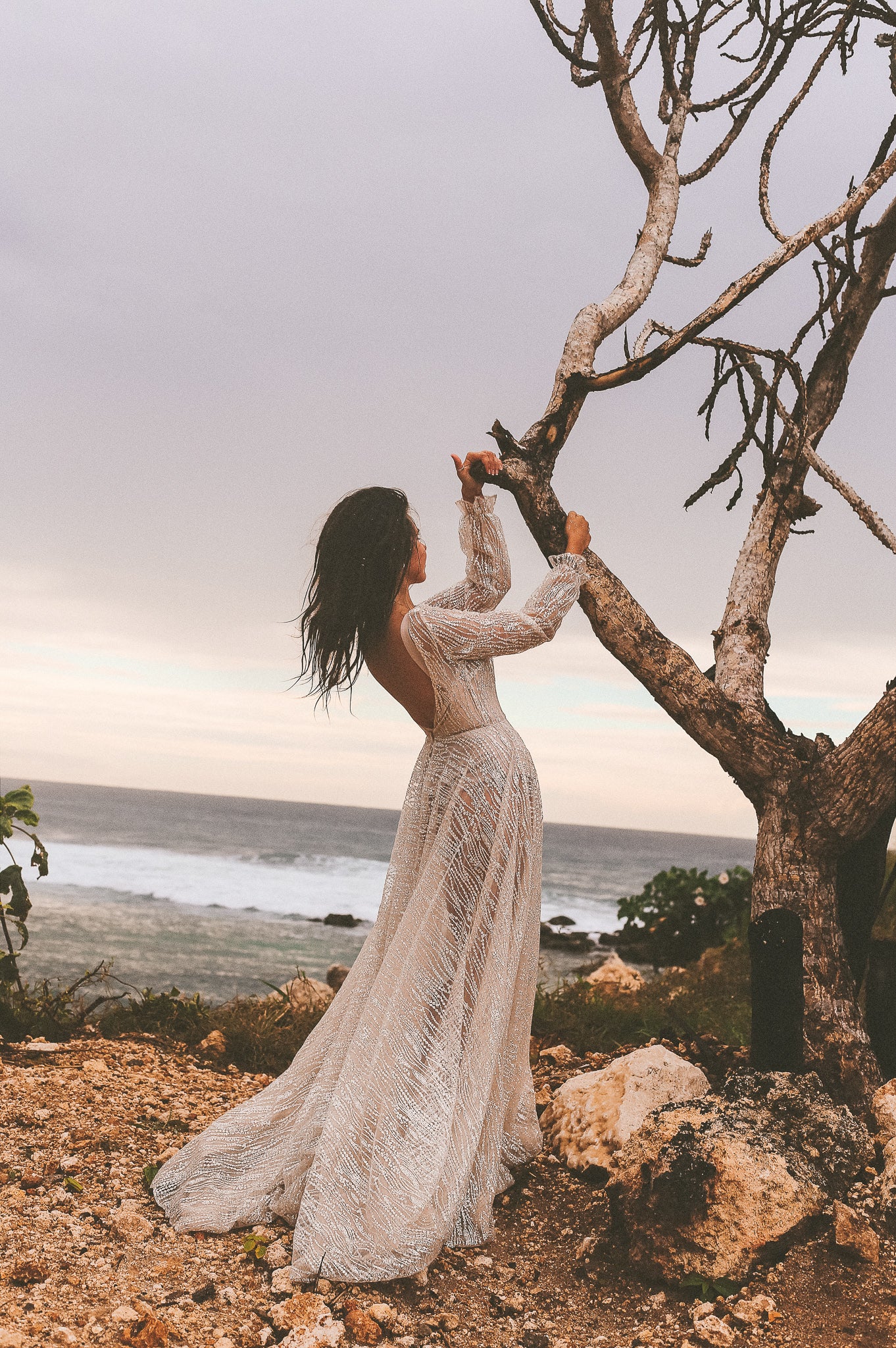 Dream Sparkly Wedding Dress with Long Sleeves A-line Plus Size 2024