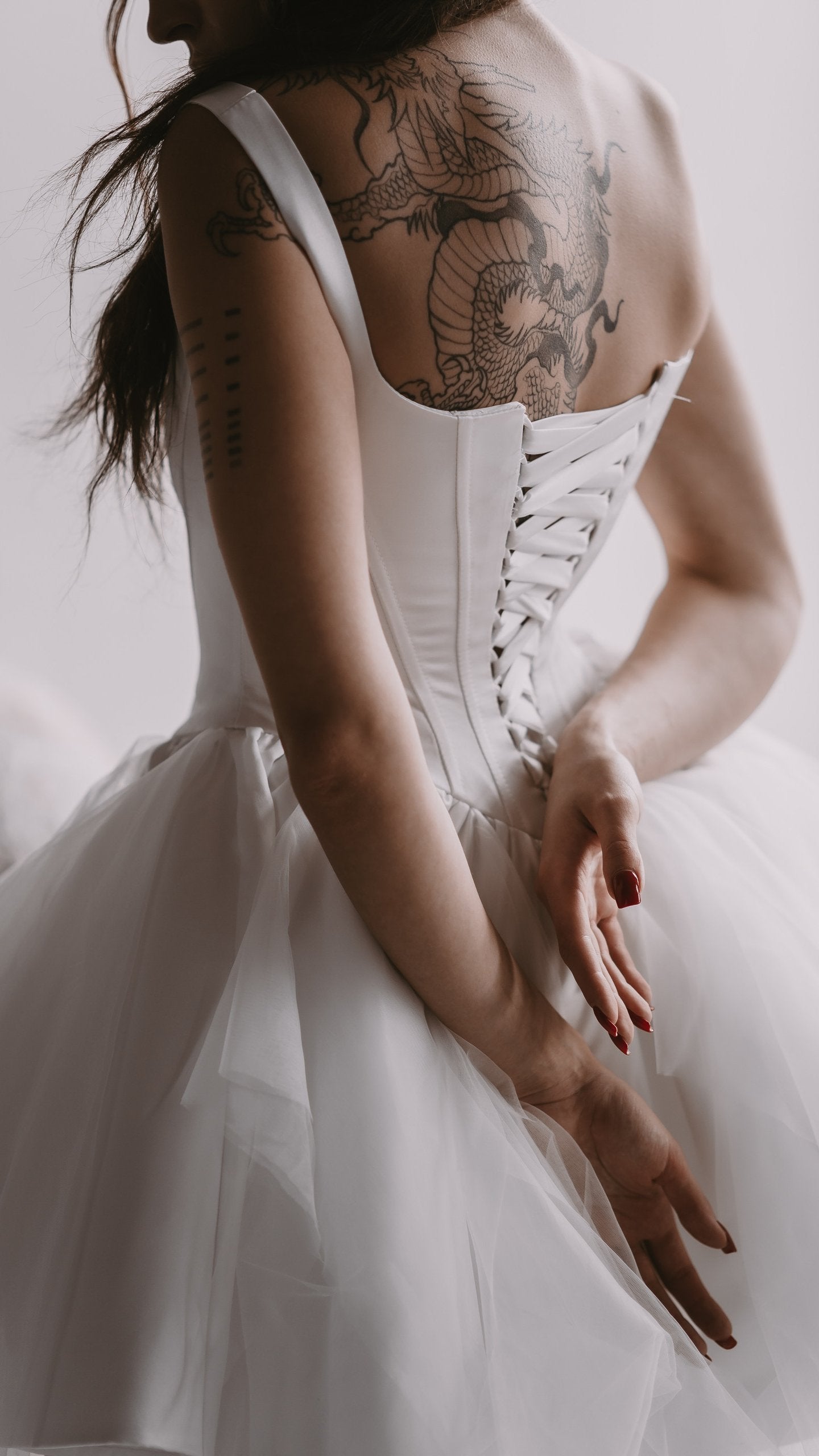 Short Wedding Dress with Basque Dropped Waist | Bridal Mini Corset 2024