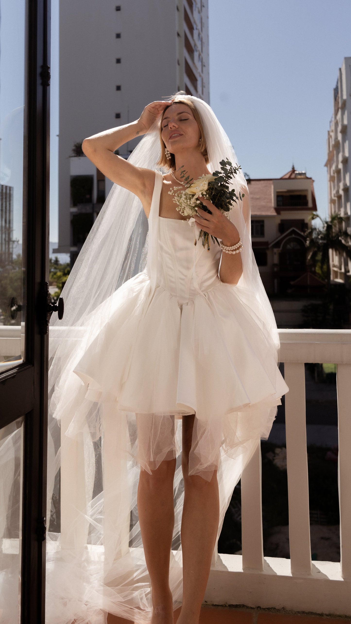 Short Wedding Dress with Basque Dropped Waist | Bridal Mini Corset 2024