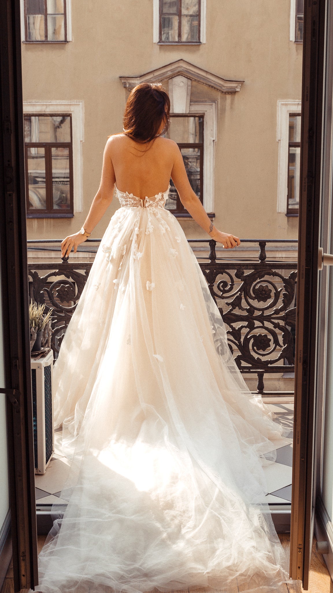 Romantic Floral Lace Wedding Dress Ethereal Gown 2024