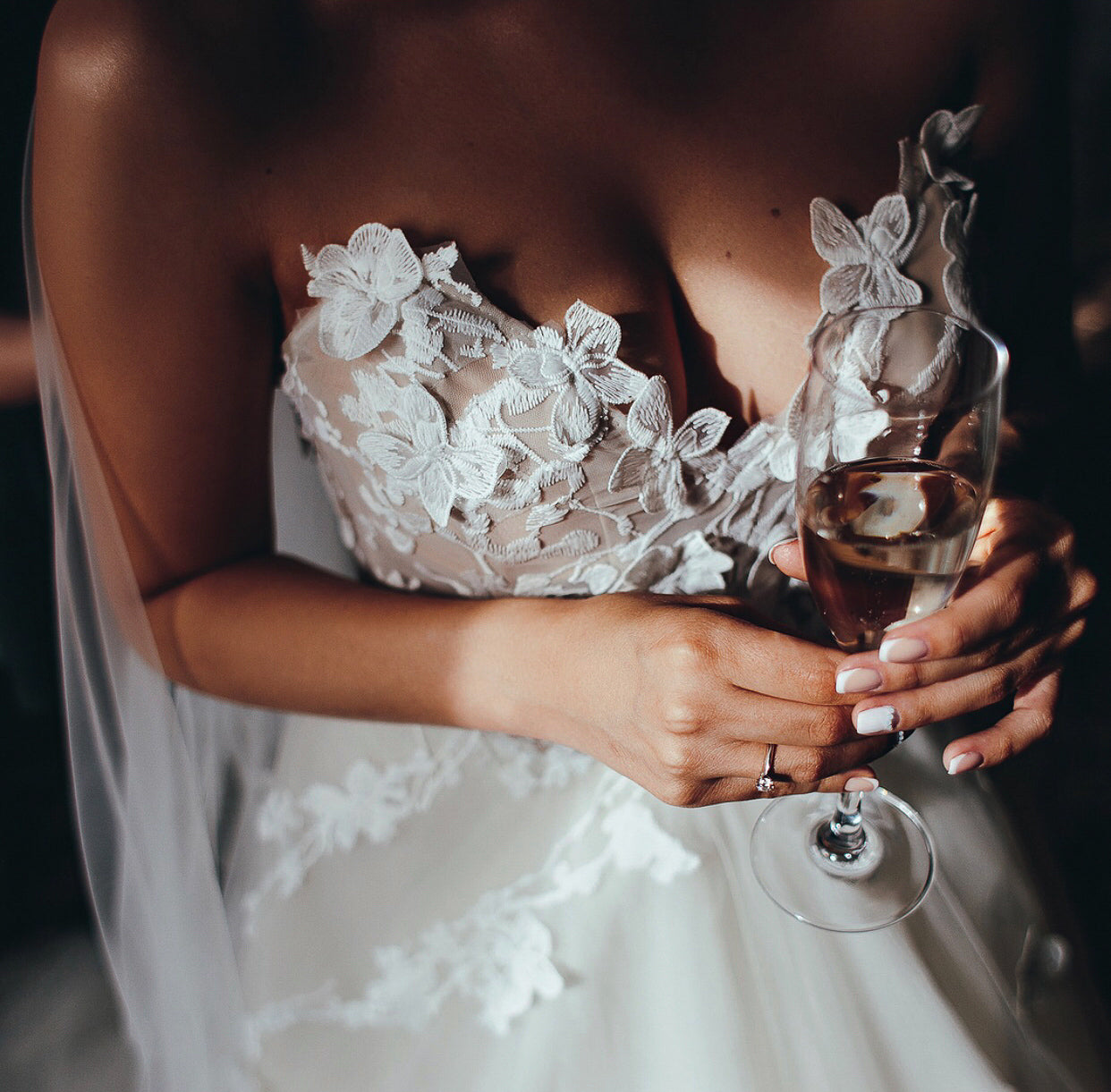 Romantic Floral Lace Wedding Dress Ethereal Gown 2024