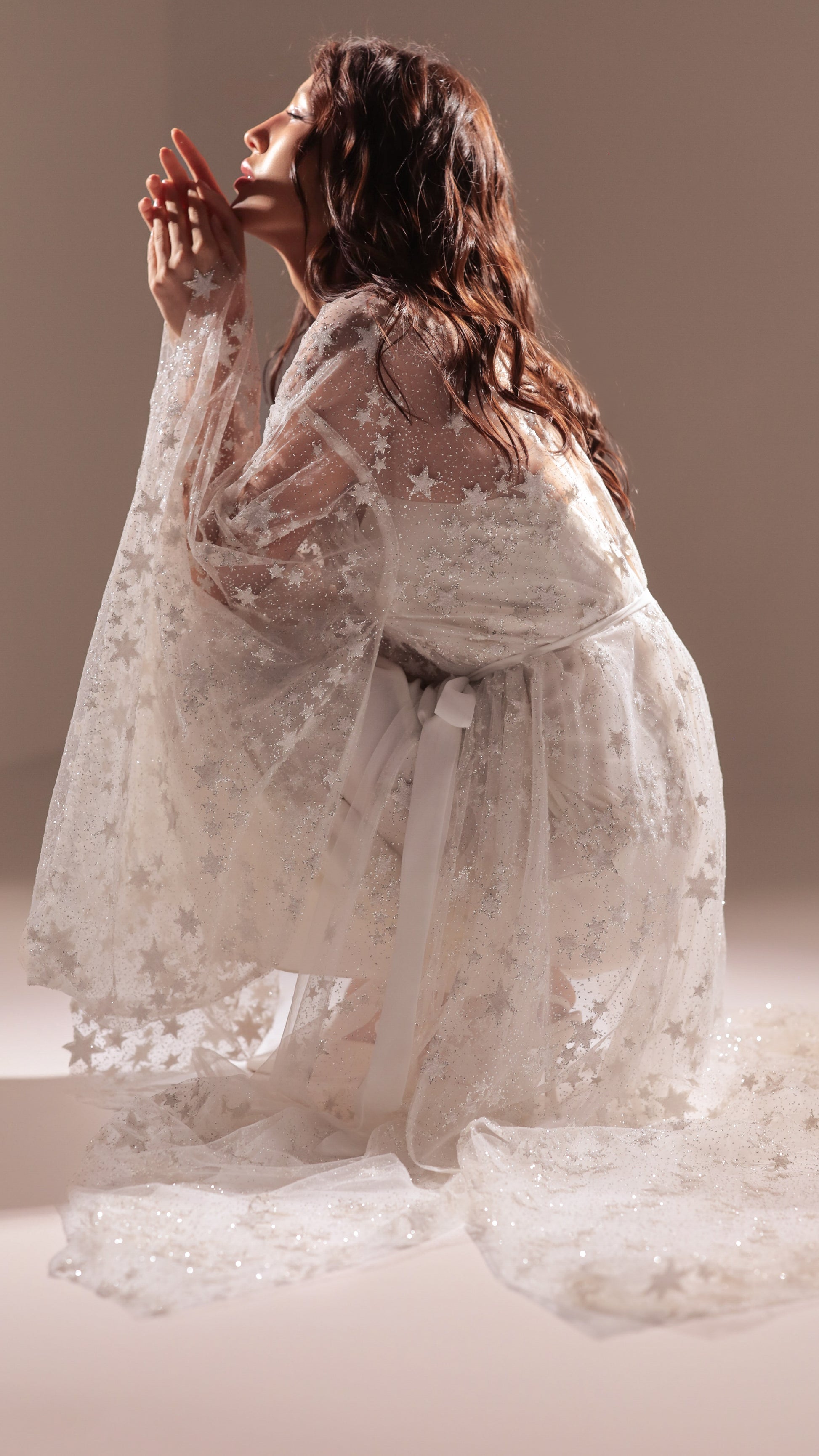 lace getting ready dress Leighton Lace Bridal Robe