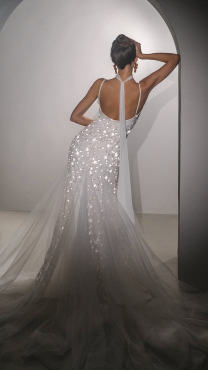 Ethereal Modern Elegant Fit and Flare Wedding Dress with Stars 2024 Boom Blush Ethereal Modern Elegant Fit and Flare Wedding Dress with Stars 2024 Boom Blush