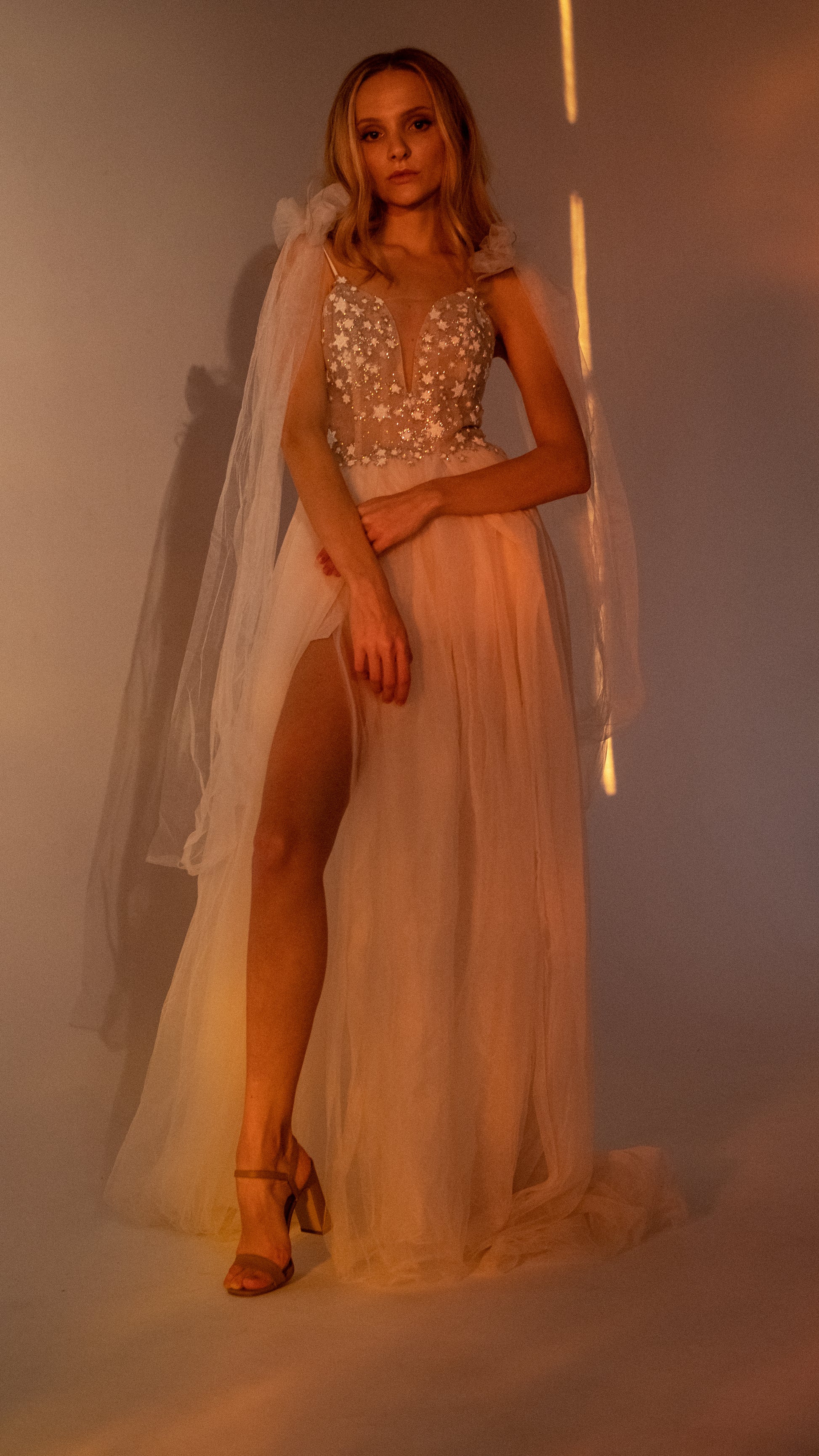 pink dress with stars Ombreprom Homecoming Dress Glitter Star Pink with Long Sleeves