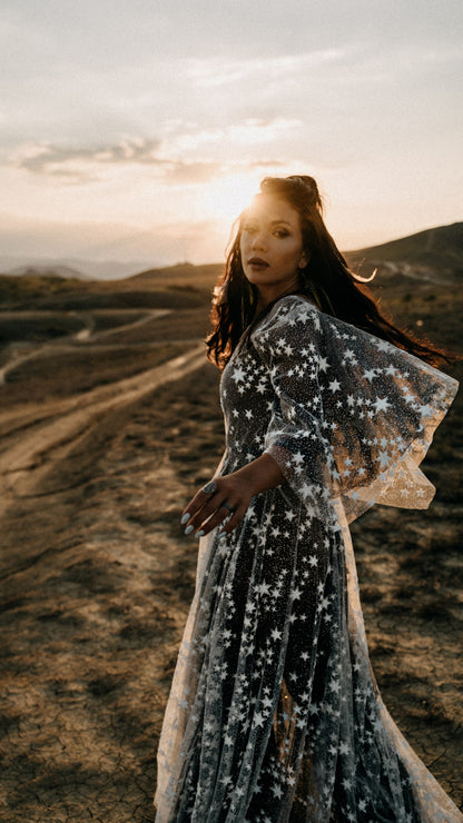 Counting Stars Fairytale Ethereal Dream Modern Long Sleeve Black Wedding Dress with Stars Boom Blush Counting Stars Fairytale Ethereal Dream Modern Long Sleeve Black Wedding Dress with Stars Boom Blush