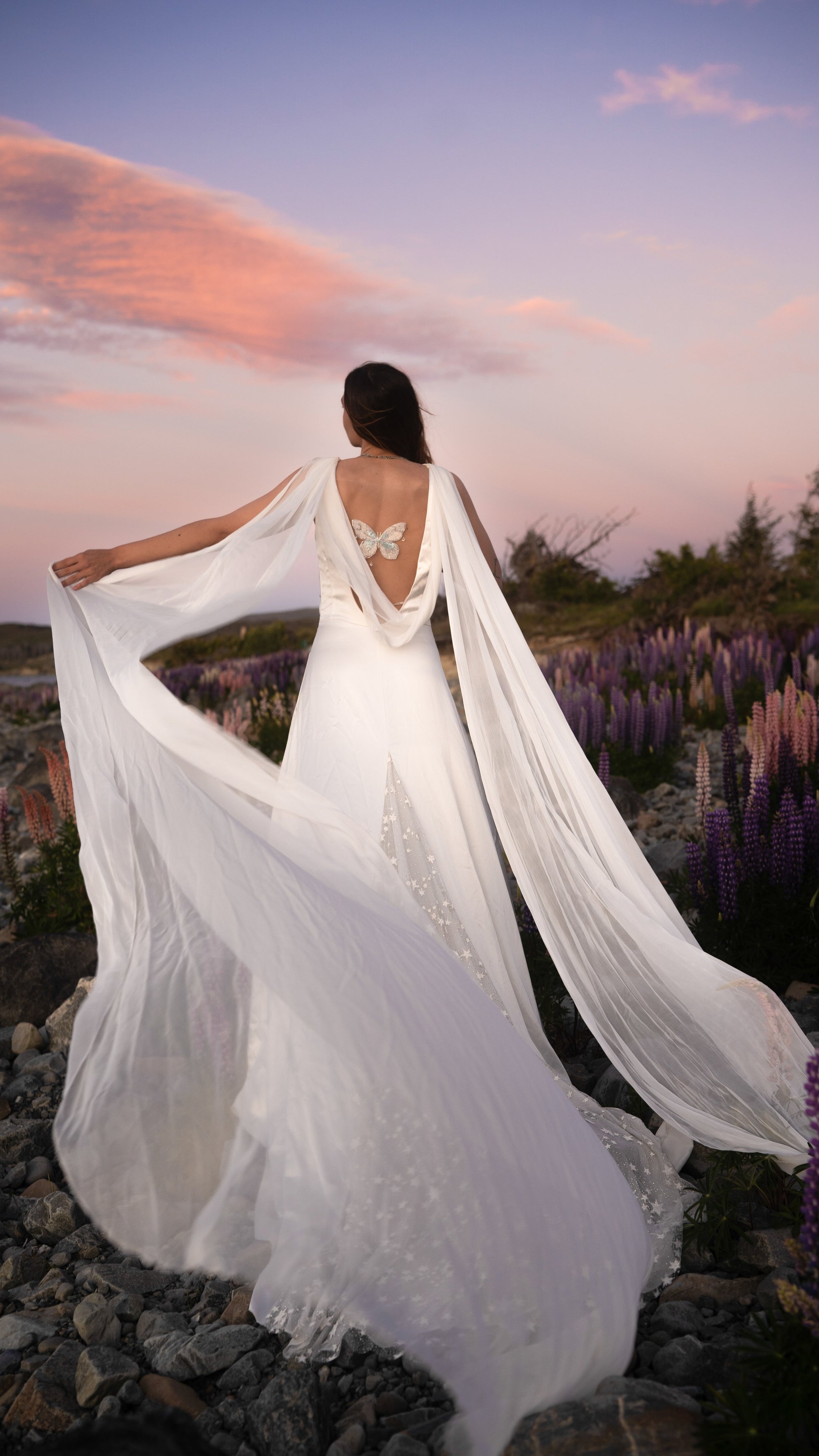 Aurora: Ethereal Satin and Silk Chiffon Wedding Gown | Customizable, Size-Inclusive Luxury Bridal Wear Boom Blush Aurora: Ethereal Satin and Silk Chiffon Wedding Gown | Customizable, Size-Inclusive Luxury Bridal Wear Boom Blush
