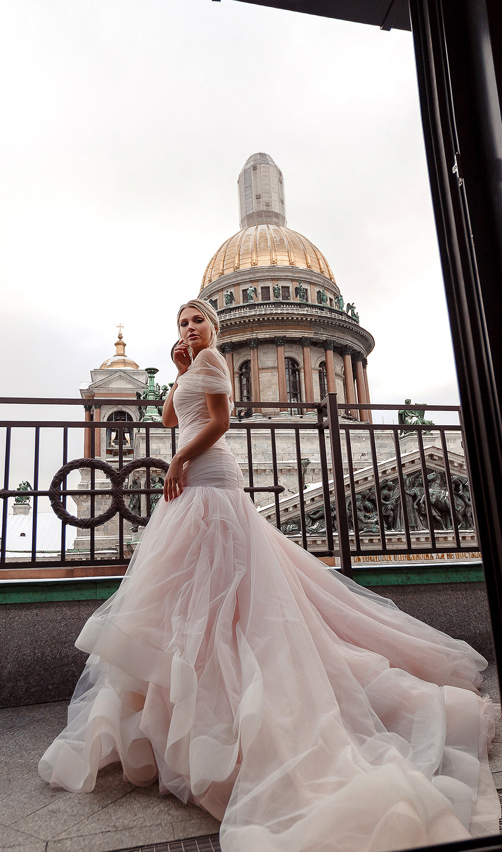 Novias Bridal | K A-line Lo' Adoro Bridal In Ivory Blush Color Wedding Dress