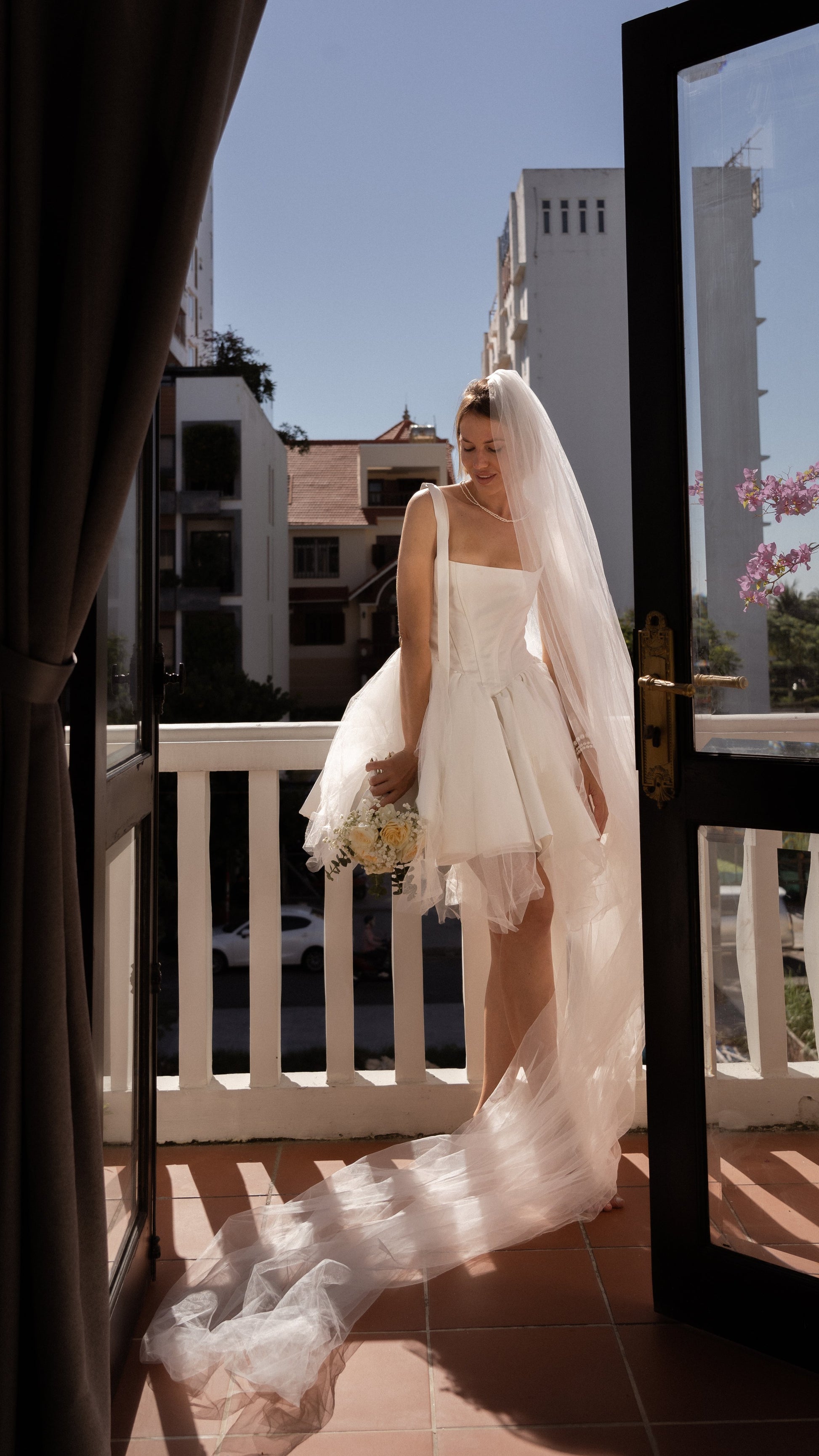 Swan: Corset Satin Bridal Mini | Simple Reception & Courthouse Wedding Dress with Basque Waistline Boom Blush Swan: Corset Satin Bridal Mini | Simple Reception & Courthouse Wedding Dress with Basque Waistline Boom Blush